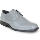 VANGELO Men Dress Shoe TUX-1 Oxford Formal Tuxedo for Prom & Wedding Grey Patent - Wide Width Available